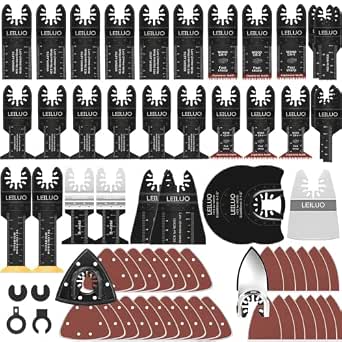 LEILUO 158-Piece Multitool Blades Kit with Oscillating & Saw Blades
