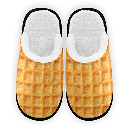 Umidedor Waffles Mens Slippers, Soft Memory Foam Non-Slip Indoor House Slippers Home Shoes for Bedroom Hotel Travel Spa