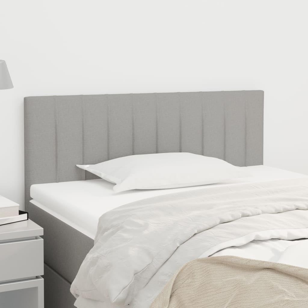 vidaXL Cabecero Tapizado Cama Dormitorio Antimancha Acolchado Protector Cubierto Elástico Funda Prueba Polvo de Tela Gris Claro 90x5x78/88 cm