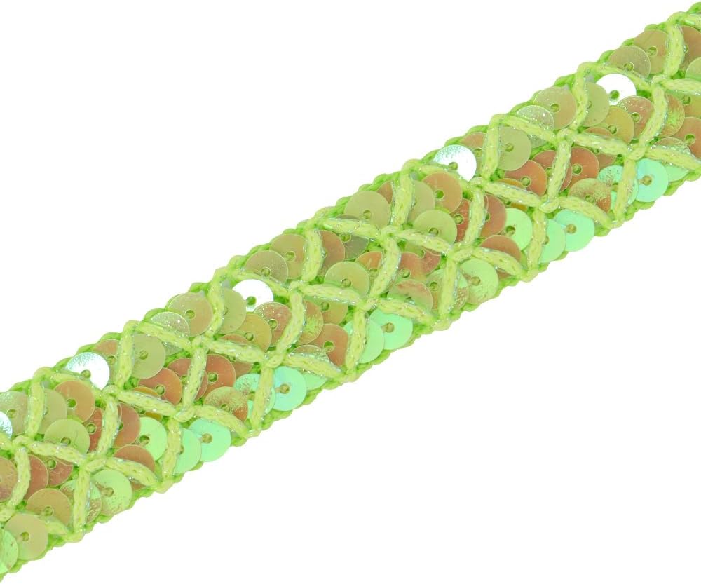 Beaded Sequin Trimming Lace Ribbon Trim 2cm Sequin Fabric Applique Trim Decorated Embellishment Sewing Accessories 13 Yards (C)