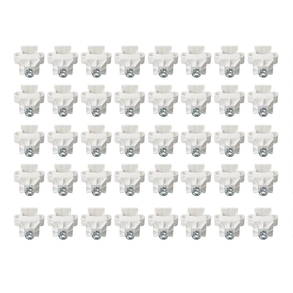 BIGPACK 40 x Schilderklemme Universal aus Kunststoff für Vierkant- und Rundrohr aus Kunststoff, Art.-Nr. 608865