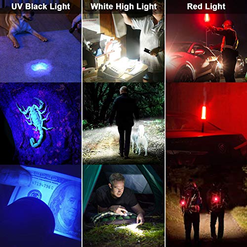 Uv Flashlight Black Light, Usb Rechargeable Flashlight With Magnetic Base - 1000Lm High Light, Side Light, 7 Modes, Zoomable, Waterproof – Led Torch For Mechanics Pet Urine Stains Detection (1) #TOP1