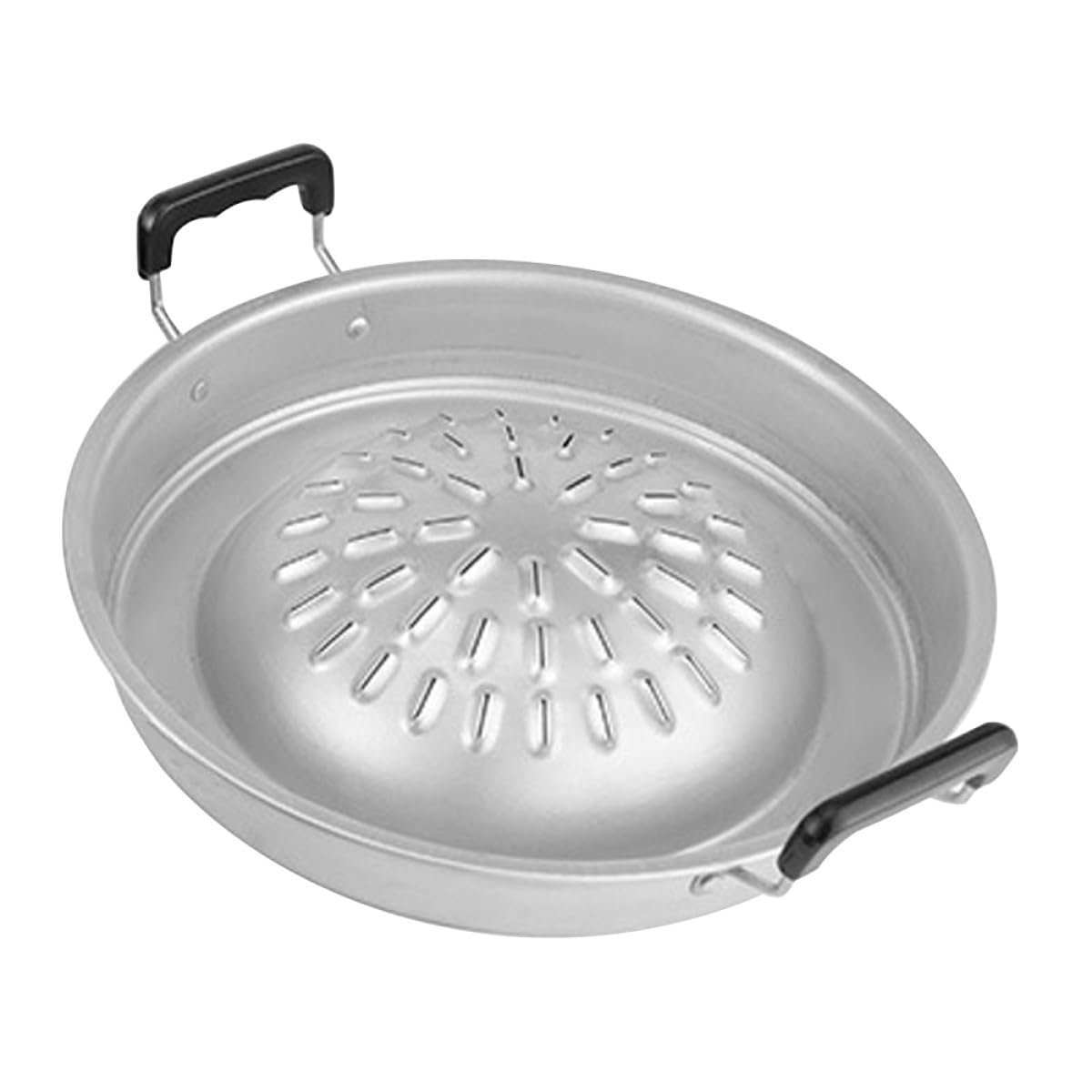Wielofunkcyjna okrągła patelnia grillowa 35 cm - lekkie i przenośne koreańskie naczynia do grillowania - stal do biwakowania na świeżym powietrzu i akcesoria do grillowania