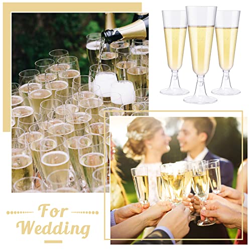 150 Pcs Champagne Flutes Plastic Champagne Glasses Clear Disposable Champagne Flutes Crystal Champagne Flutes Plastic Wine Glasses Plastic For Wedding Toasting Flutes Party Cocktail Cups (Clear) #TOP5