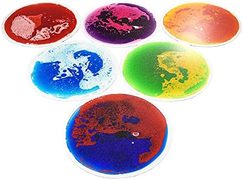 Art3d Liquid Sensory Floor Decorative Tiles,19.7"x19.7" Pie, Colorful, 6 Tiles