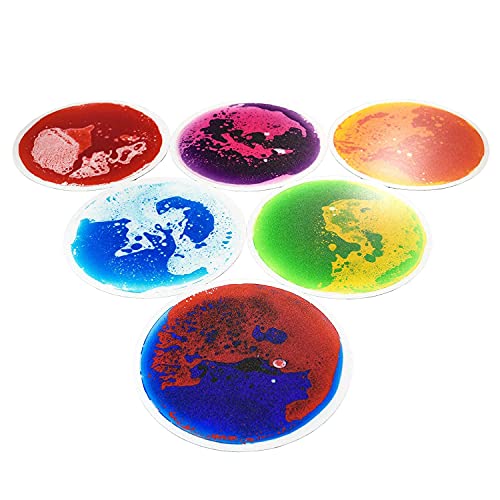 Art3D Liquid Sensory Floor Decorative Tiles,19.7"X19.7" Pie, Colorful, 6 Tiles #TOP3