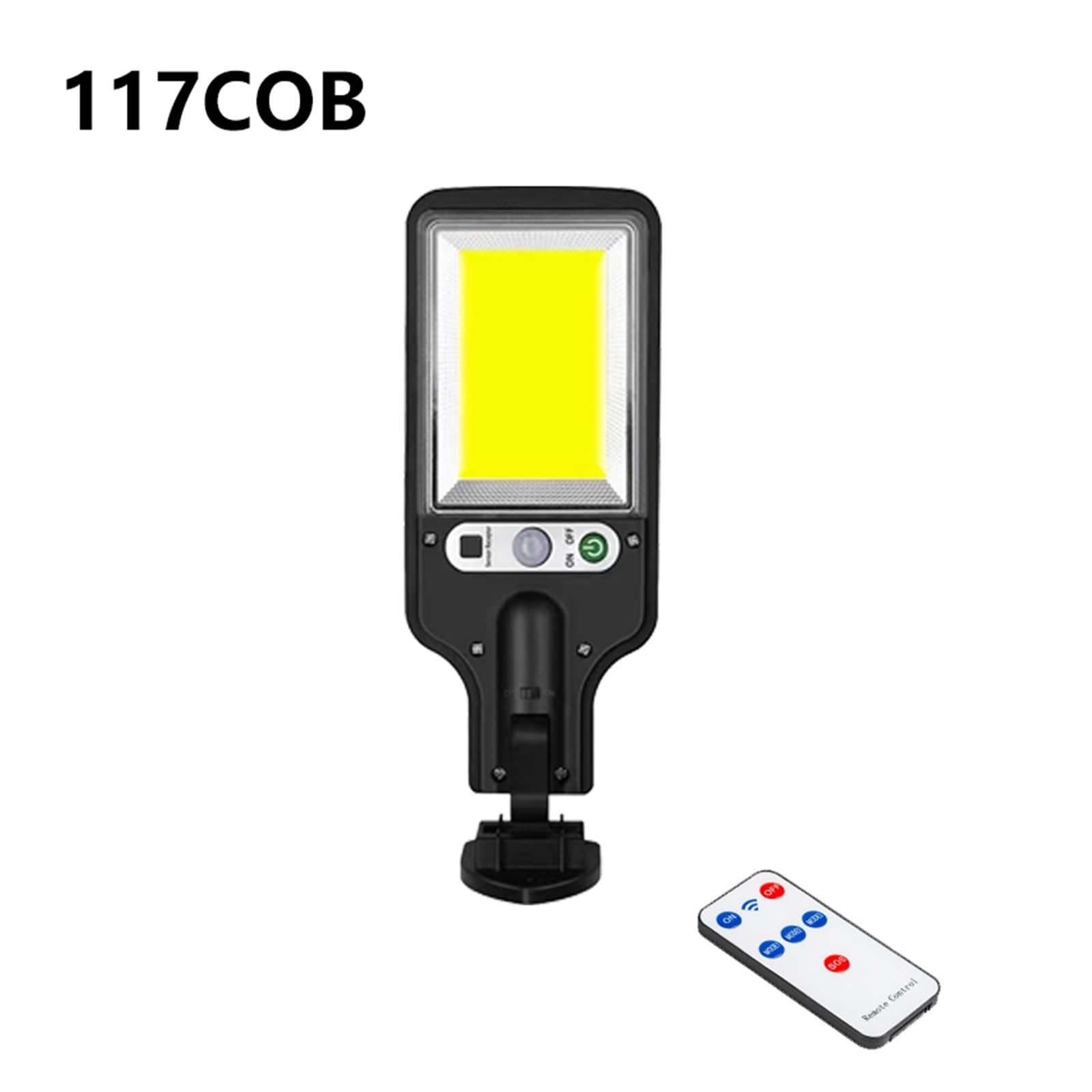 Solar Street Lights Outdoor 117 COB Wireless Solar Security Wall Lamp Motion Sensor with 3 Modes for Front Door Garden (117 Cob 2PCS)