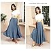 Ezcosplay Women Bohemian Cotton Linen Double Layer Elastic Waist Long Maxi Skirt