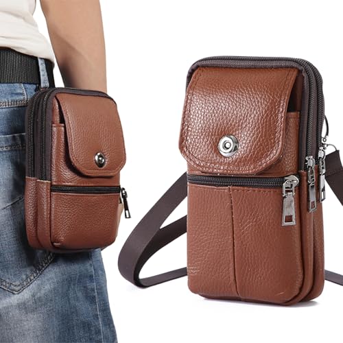 Hwtcjx Étui de Ceinture Pochette Téléphone Holster, Grande Pochette Smartphone, Sacoche Ceinture Homme, Portable Sac Bandoulière Homme, Multi-usages Taille...