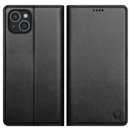 Kirnntca Handyhülle für iPhone 14 Hülle Kartenfach Premium PU Leder Klapphülle Schutzhülle Standfunktion Tasche Flip Case für iPhone 14 - Schwarz