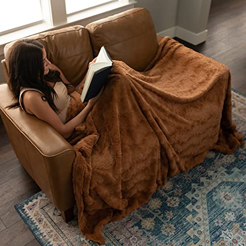 Graced Soft Luxuries Throw Blanket Oversized Softest Warm Elegant Cozy Decorative Thick Faux Fur For Couch, Sofa, Bed, Living Room, Home (Xl 60" X 80", Camel) #TOP4