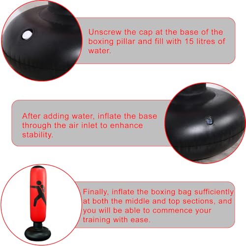 Punching Bag for Adult Kids,Kizcmvre Inflatable Freestanding Heavy Duty Boxing Bag,Women Men Training Equipment Exercise Boxing Standing Punching Bag (Red). by Kizcmvre - Image 4