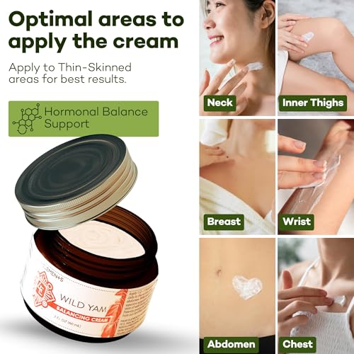 Image of Four Elements Wild Yam Balancing Cream 2oz | Organic Yam Root for Women | 2023 Herb Symposium Award Winner | Black Cohosh, Red Clover Blend Vitex, Shea Butter & Beeswax | USA Made | All Skin Types
