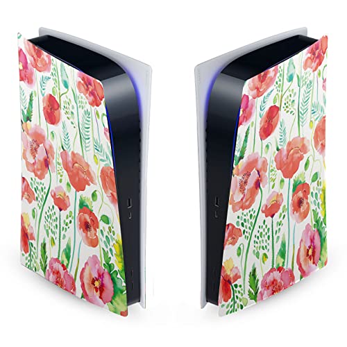 Skin PS5 Digital autocollant vinyle Ninola Red Flower console de jeu