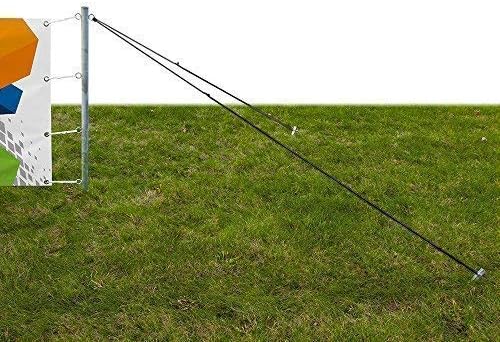 Vispronet Horizontal Banner Stand – 13.5lb Banner Holder Stand for Horizontal Banners, In-Ground Outdoor Banner Display with 4.6ft Galvanized Steel Posts, Banner Stakes, Rope, Banner Not Included