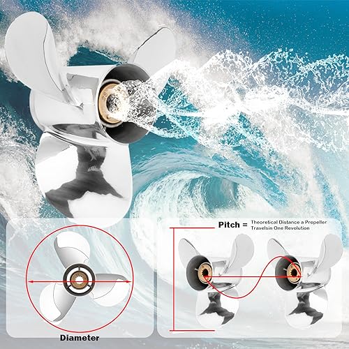 Image of Upgrade Stainless Steel Outboard Boat Propeller for Mercury Engines 40-60HP, 13 Tooth, RH