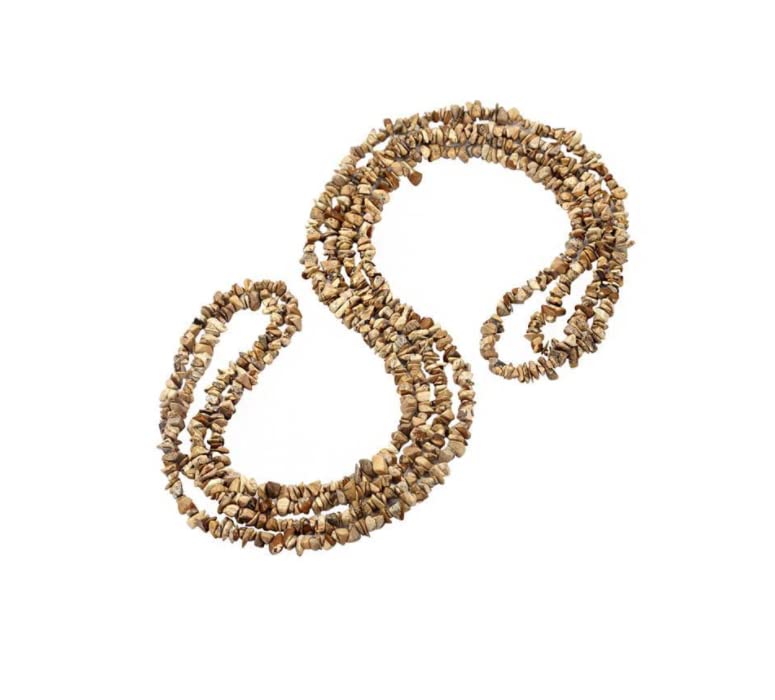 Collier de perles en jaspe paysager et grenat véritable de 254 cm