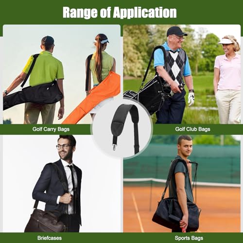 Correa para bolsa de golf acolchada que alivia el dolor de espalda con ajuste impermeable negro 7