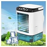 Climatiseur Mobile USB : Les climatiseurs portables sont équipés d'un moteur haute performance et d'une conception de conduit d'air unique, de 2 trous d'humidification par atomisation, qui peuvent abaisser la température ambiante à 7-10℃, vous offrant un flux d'air puissant, frais et rafraîchissant instantanément. plutôt que d’être piégé par les vagues de chaleur.