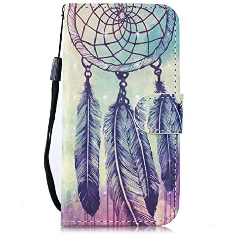Knoowcase Case for Samsung Galaxy S22, PU Leather Samsung S22 Wallet Case with Card Holder Shockproof Cover Pattern Design Fiolo Case Compatible with Samsung Galaxy S22, Feathers Cover