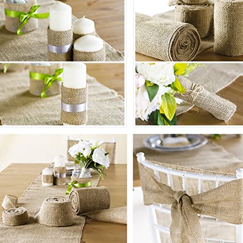 Burlap Jute Ribbon Wide Natural Jute Burlap Fabric Craft Ribbon Roll 10 Yards 10cm - Image 3