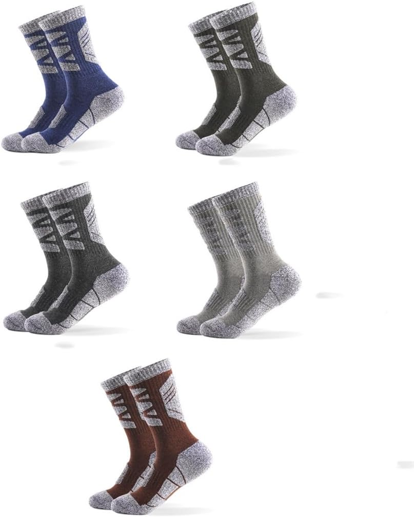 JSEIAJB Men's Thickened Towel Bottom Outdoor Hiking and Running Socks, Medium Length Sports Socks