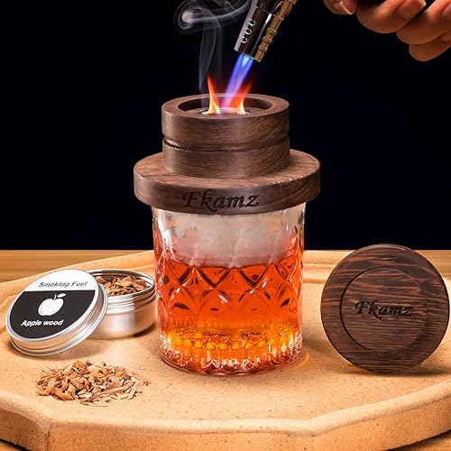 Fkamz FA0312 Whiskey Smoker Kit With Torch, Cocktail Smoker Kit With 6 Flavors Wood Chips Old Fashioned Drink Smoker Infuser Kit Gift thumb #1