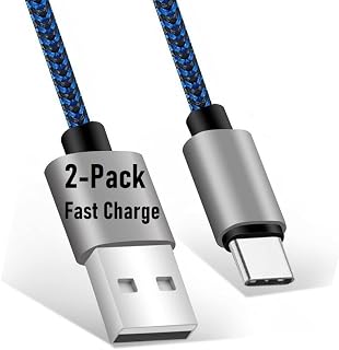 USB C Cable Fast Charge 2 Pack USB 2.0 to USB-C 3.1A 18W Fast Charger Type C Charging Cord for Phone/Tab/Samsung Galaxy/iPhone 15 / LG/Moto/Google Pixel/Nokia/HTC/Swith / PS5, Short 1ft