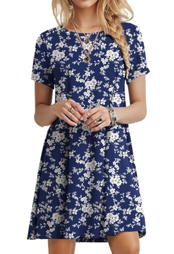 Image of POPYOUNG Women's Dress Fall Outfits Casual Midi Sundress