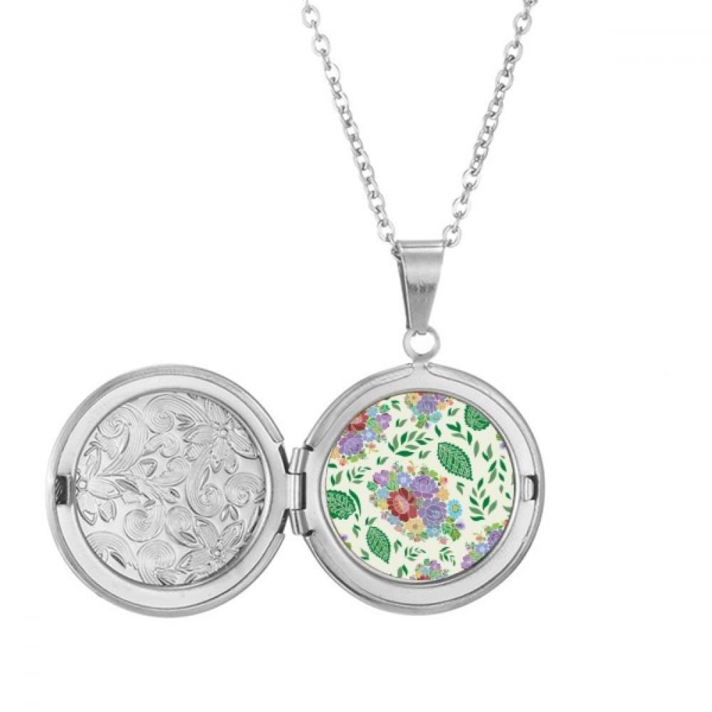 Collier médaillon fleur pendentif asiatique chaîne réglable femme - 5
