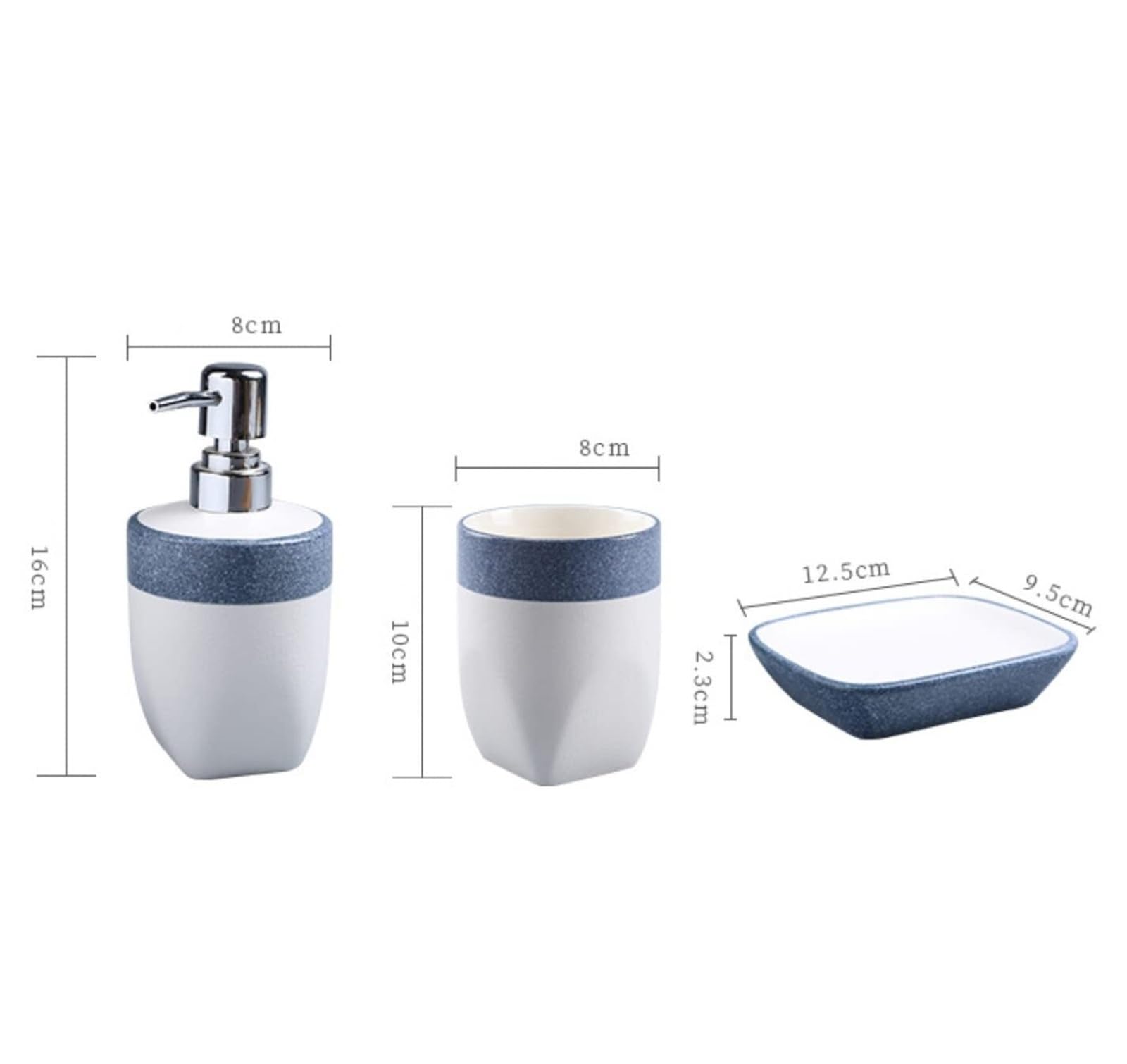 Set da bagno Accessori 4 pezzi dispenser di sapone o lozione pompa piatto in ceramica for la casa for decorazione Arredamento in stile costiero