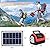 Solar Generator,Portable Power Station with Solar Panel Included,LiFePO4 Lithium Battery Mini Portable Generator with DC/USB Outlets,Quiet Generators LED Flashlight for Home Use, Camping(Red)