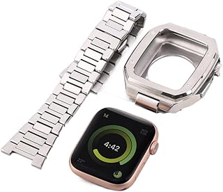 Watch Case+Strap For iWatch Band 44mm 45mm Steel Metal Bracelet For Apple Watch 8 7 44mm 45mm SE Series 6 5 4 Cover Band 45mm 44mm