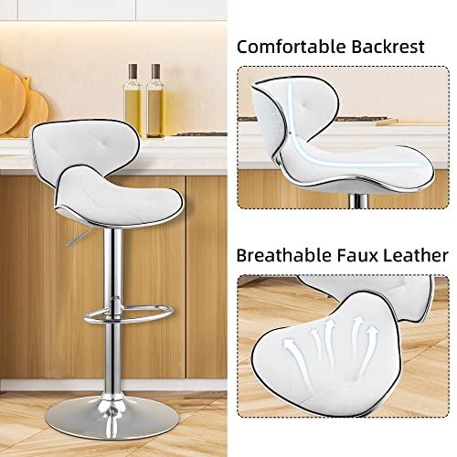 Simflag Bar Stools Set Of 2, Swivel Bar Stools With Backs, 360Lbs Capacity Adjustable Height Bar Chairs From 24" To 44" Bar Chairs Set Of 2 For Home,Kitchen Island, Bar #TOP3