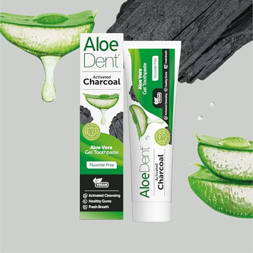 AloeDent Aktivkohle Zahnpasta ohne Fluorid - Natürliche Minze, SLS-frei, Whitening Zahnpasta, Gesundes Zahnfleisch, Vegan, 100ml – Bild 6