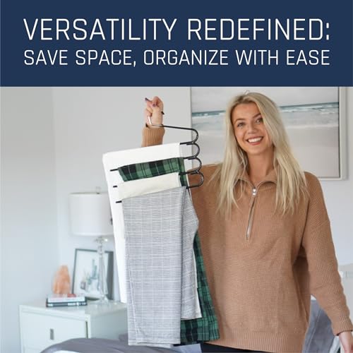 Era Accents HU-XI-201 Pants Hangers- Multi Pants Hangers Space Saving- 4 Tier Space Saving Hangers- Metal Hangers thumb #6