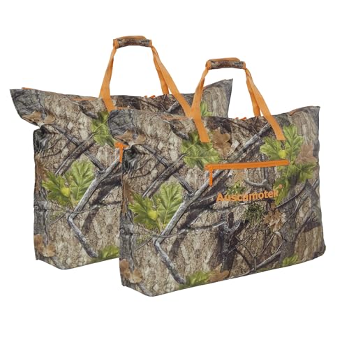 Auscamotek Scent Control Bags 2-Pack for Hunting Gear 33x28 Water-Resistant Camo Storage Bags for Clothing Boots & Accessories Turkey Woods Patterns