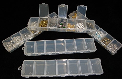 Perlin - 4Stk Schmuck Perlen Box Perlenbox mit 7 Fächer Jeweils Sortierbox Sortierkasten Schmuckschatullen… – Bild 2