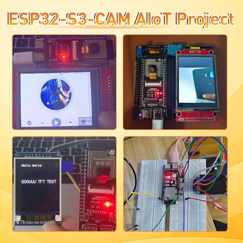 Image of ESP32-S3-CAM Development Board with OV3660 Camera +Antenna, 16MB Flash 8MB PSRAM ESP32-S3 N16R8 Module with Dual USB-C WiFi BT MCU Microcontroller for IoT, MicroPython,DIY Projects and AI Project