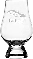 Vista 1 de Partagas - Vaso de whisky de cristal grabado con temática de cigarros cubanos compatible con accesorios Glencairn