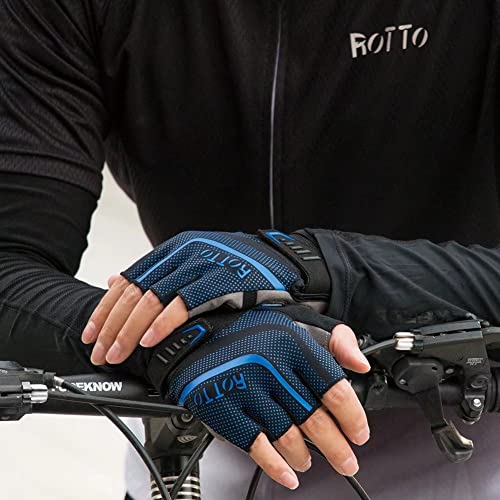 Rotto Cycling Gloves Half Finger Bike Gloves Summer For Men Women With Gel Padded #TOP1