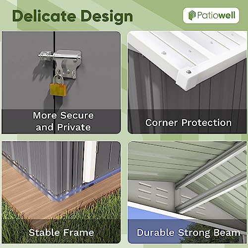 image for Patiowell 6x4 FT Outdoor Storage Shed, Garden Tool Storage Shed with S