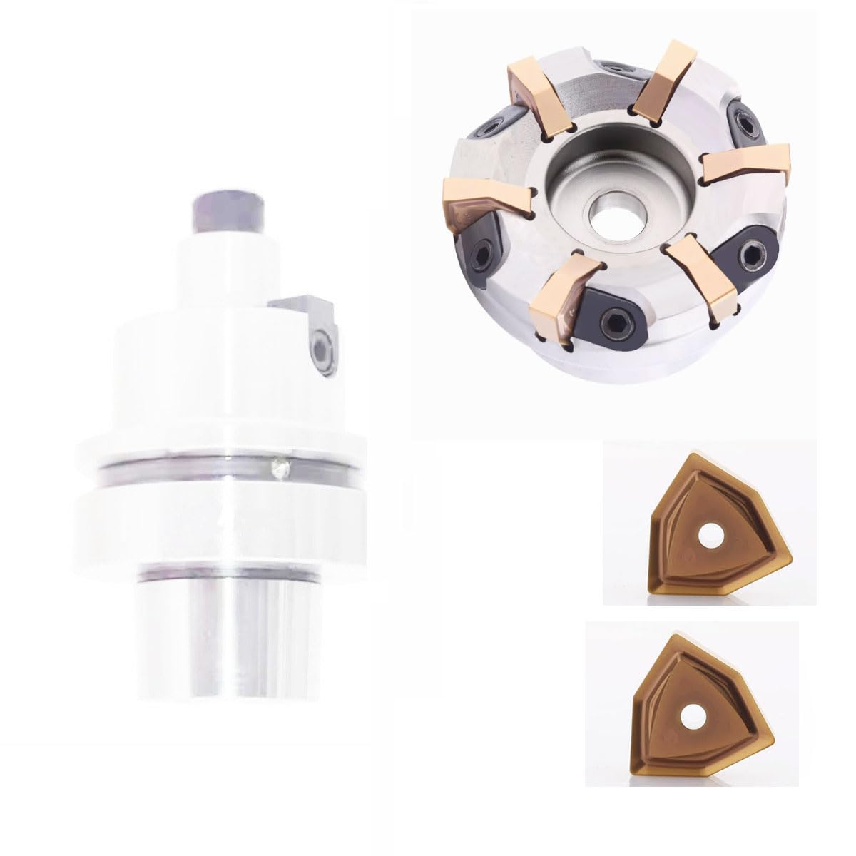 Flat Pressure Plate Type face milling Cutter Set 90 °, HSK63F-FMB27-2 ", milling Diameter: 80mm, mounting Inner Hole 27mm, 6 Edges. Comes with 20pcs milling Blades WNMG110608EN