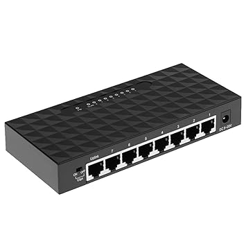 BIGLIST 8 Port Fast Ethernet Switch Desktop Splitter Hub Plug &Play for Computer