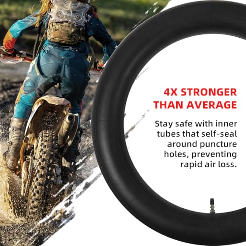 Image of AR-PRO (2-Pack) 4.10 /4.50-18 inch Heavy duty Dirt Bike Inner Tube with TR4 Straight Valve for 110 /100-18,110 /90-18,110 /80-18,120 /90-18,120 /80-18,100 /100-18 Motorycle Rear Tire