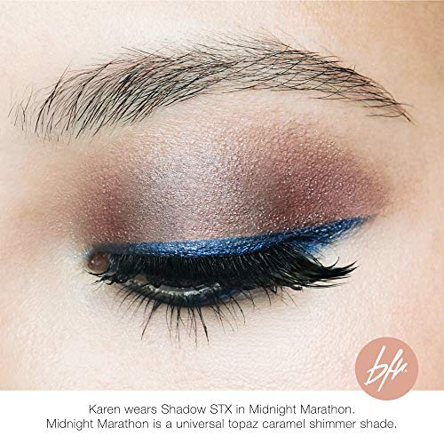 Beauty For Real Shadow Stx, Midnight Marathon - Universal Topaz Caramel Shimmer - Waterproof, Cream-To-Powder Eyeshadow Stick - Built-In Sharpener - 0.05 Oz #TOP5