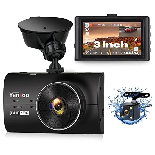 Dash Cam Auto, Telecamere per Auto Anteriori e Posteriori 1080P FHD Dashcam, 3" IPS Schermo Dash Camera con Visione Notturna, Grandangolo di 170°, Registrazione Loop, G-Sensor, Monitor di Parcheggio