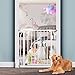 COSEND Narrow Baby Gate for Narrow Doorways Small White Tension Indoor Safety Gates Auto Close Walk Through Metal Dog Gate for The House Doorways Stairs (29.13