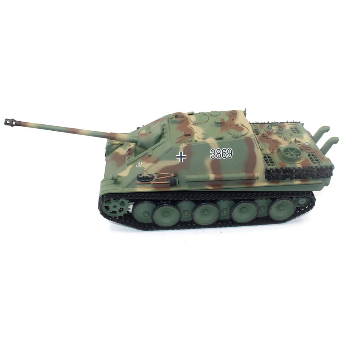 YUTT Carri armati RC per adulti, 1/16 2,4 G RC tedesco Jagdpanther Tank Destroyer modello di veicolo giocattoli regali con luci suoni (versione base/verde mimetico)