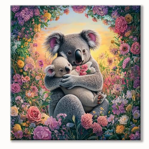 Diamond Painting Bosque Manualidades Adultos, Diamond Painting Adultos Koala (2) Pintura Diamante 25x25 cm, 5D DIY Cuadros Diamantes Punto de Cruz Kit Completo para Decoracion Regalo Mujer 0b-1431